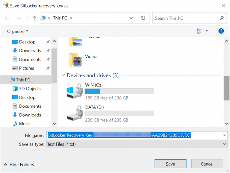 How To Backup Bitlocker Recovery Key Icto Faq