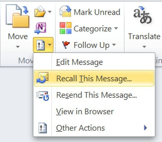 How To Recall An Email In Outlook