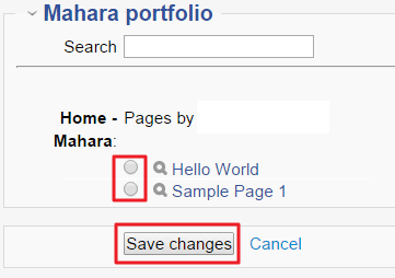submit my Mahara page to Mahara assignment in UMMoodle2