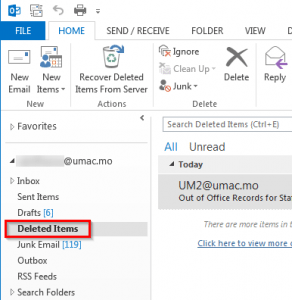 outlook how to get back deleted emails
